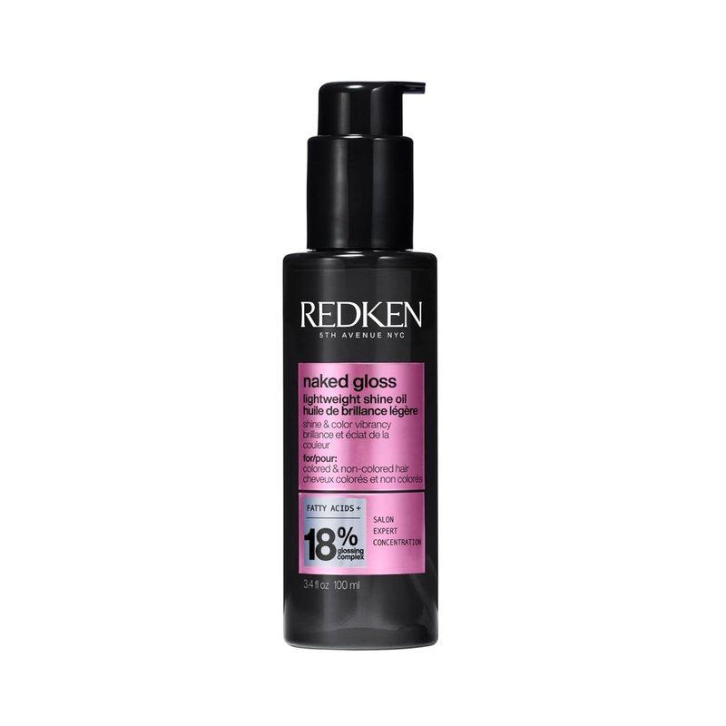 Redken Naked Gloss Shine Hair Oil - Lightweight Frizz Control & Color Vibrancy | Omega-9 Infused for Dull Hair
