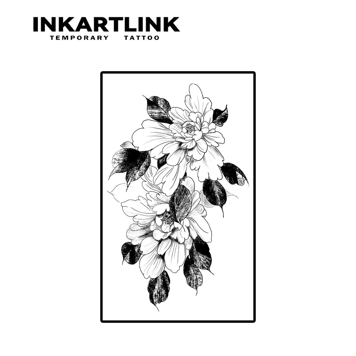 INKARTLINK Women's Semi-Permanent Floral Temporary Tattoos - Adult Art Design, Cruelty-Free, Waterproof, Non-Reflective (Art Flower)