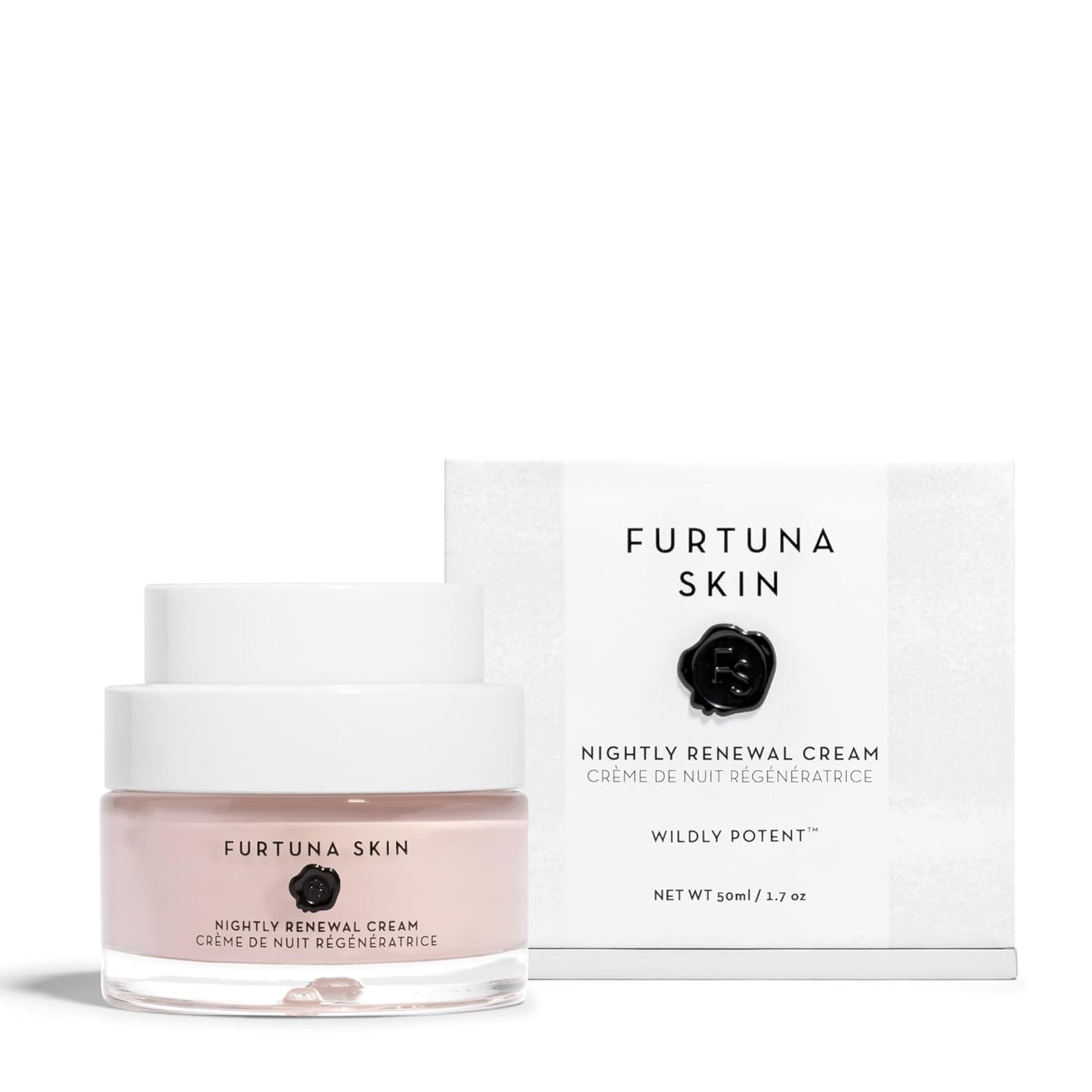 Furtuna Skin Nightly Renewal Cream - Vegan Overnight Moisturizer with Bakuchiol & Ceramide | Intensive Repair 1.7 oz