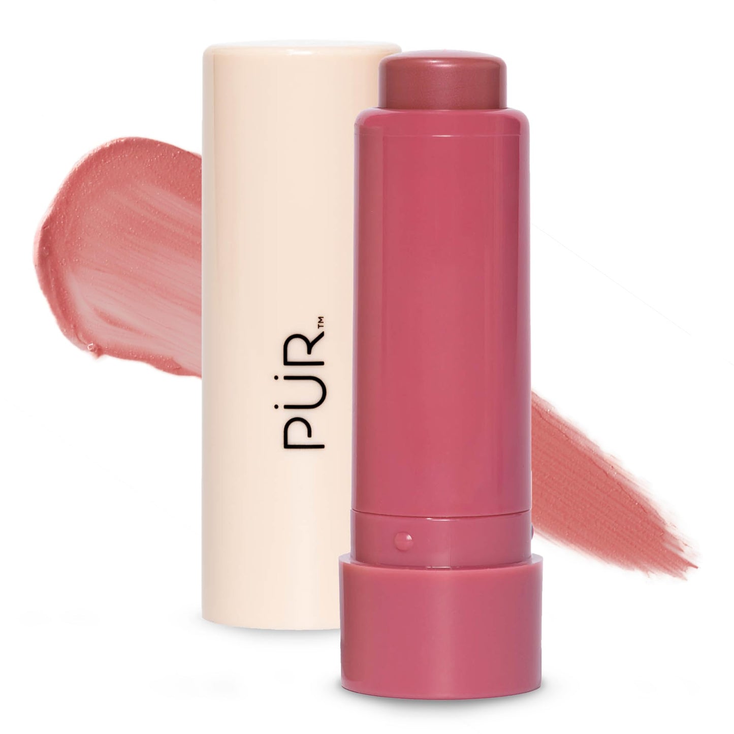 PÜR MINERALS Silky Tint Creamy Multitasking Blush Stick with Peptides, Berry Best - Blush Stick with Natural, Healthy-Looking Glow & Ultra-Creamy Finish - Professional Makeup