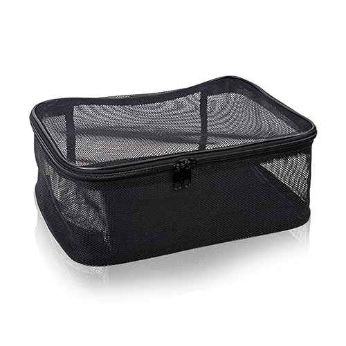 SHANY Large Assorted Sizes Cosmetics Makeup Travel Bag - Black Mesh Bag Make Up Bag Organizer Tools Storage Carry On - 3PC set