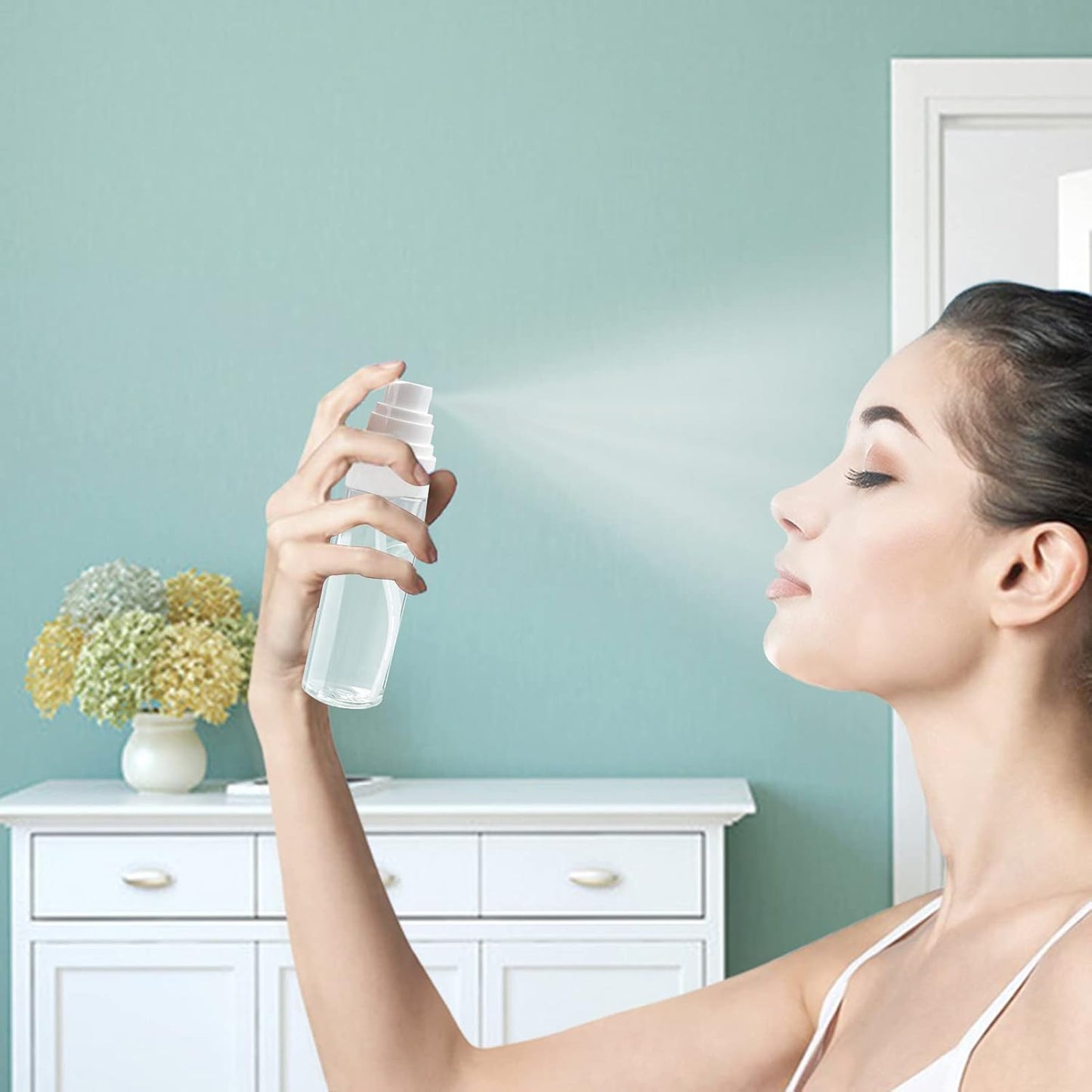 Fine Mist Spray Bottle Plastic Spray Bottles 3.4oz/100ml 2Pack Makeup Setting Spray Bottle TSA Approved Empty Cosmetic Refillable Travel Bottle Containers Sprayer for Water,Perfume,Essential