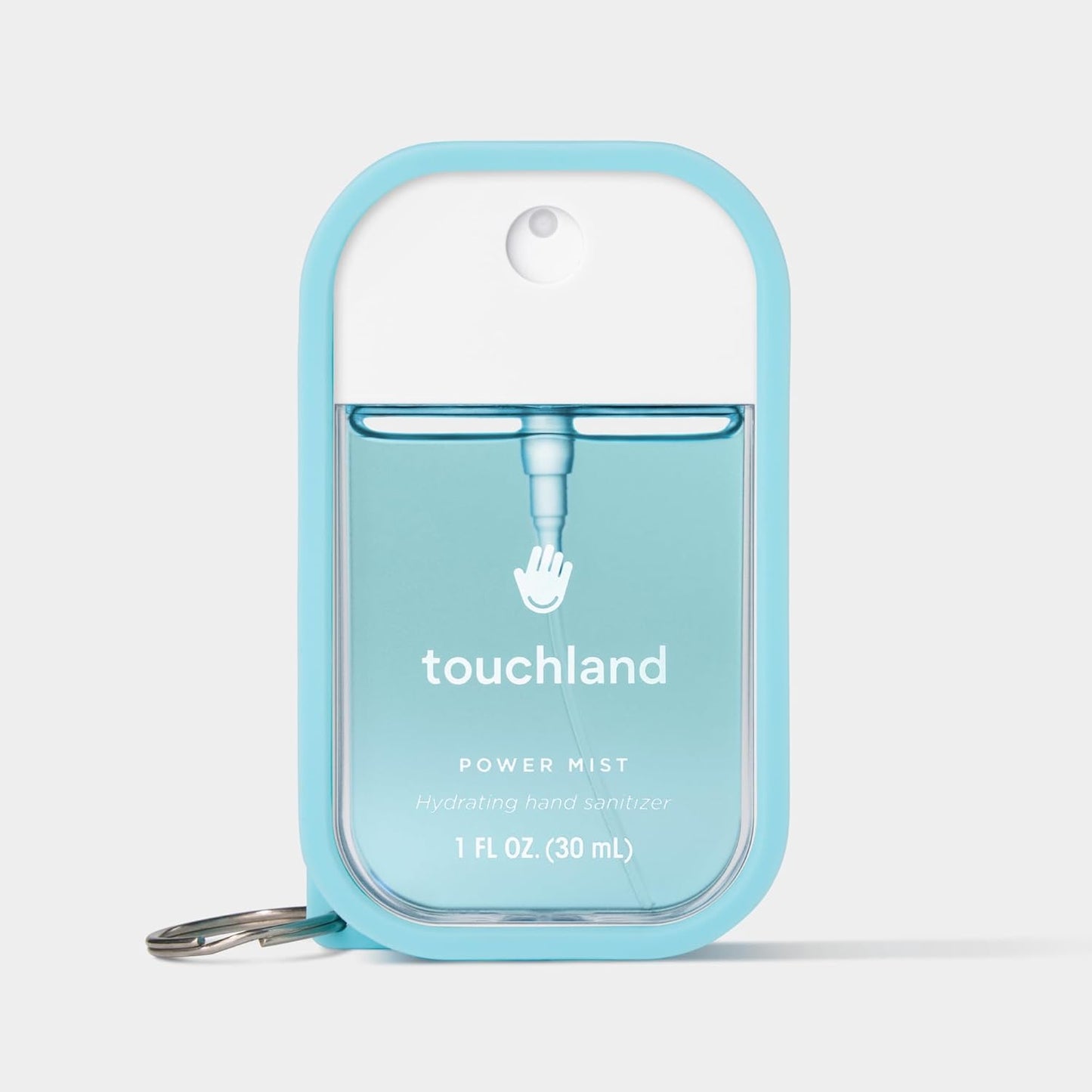 Touchland Hand Sanitizer Mist Case 1FL. OZ., Protective and Stylish Hand Sanitizer Spray Accessory, Silicone Case with Keyring, Icy White