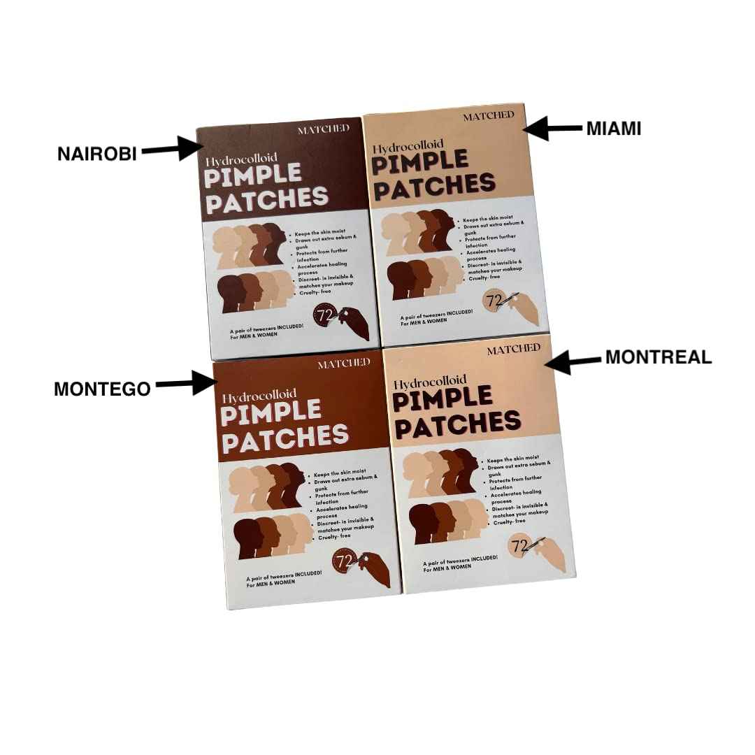 Hydrocolloid Pimple Patches -(3 Sizes,72-Count, 1 Pack) Truly Invisible Pimple Patches for Acne treatment- - Acne patches that match your skin tone and to wear under makeup (Nairobi(NRB))