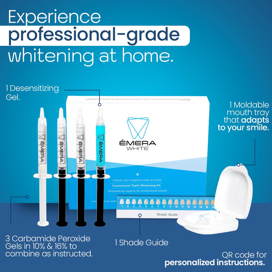 EmeraWhite Teeth Whitening Kit - 9-Day Whitening System for Sensitive Teeth - Professional At-Home Treatment for Fast, Safe Results | Enamel Safe