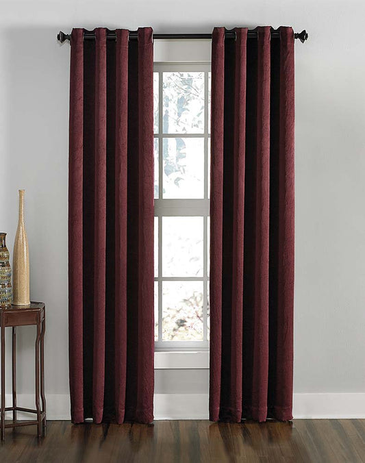 Curtainworks Lenox Grommet Curtain Panel, 50 by 144", Wine