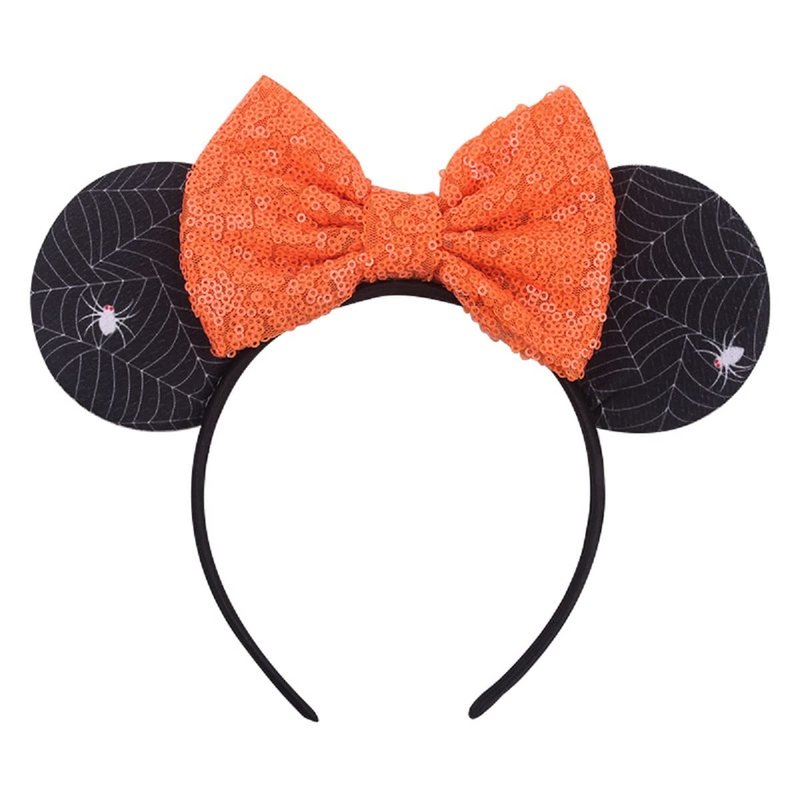 WelyHM Halloween 4pcs Sequin Pumpkin Spider Ghost Cat Ear Headband Hair Accessories for Princess Cosplay Costume Party