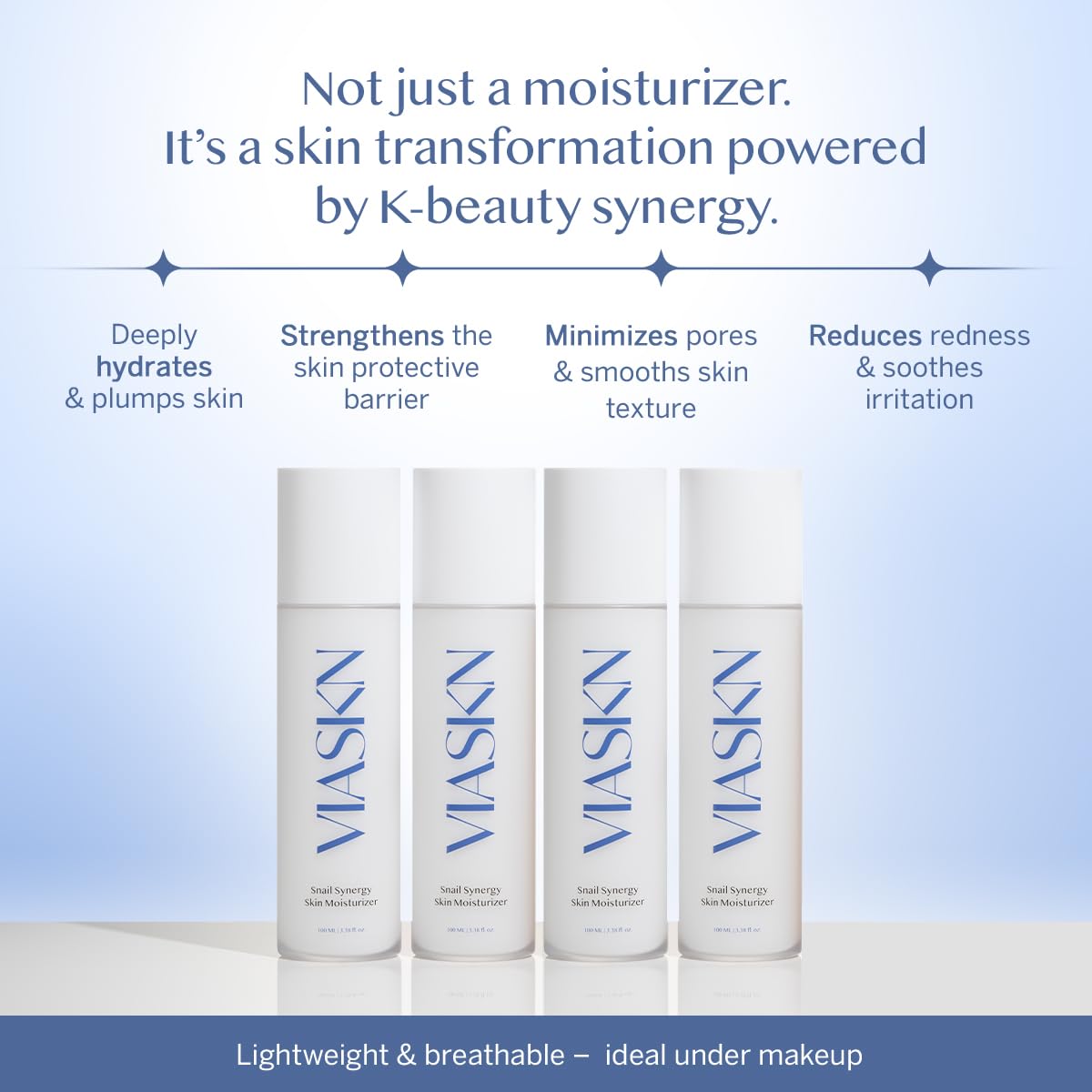 VIASKN Synergy Moisturizer – Korean Snail Mucin Anti-Aging Cream for Wrinkles & Fine Lines – Hydrating, Firming Face Cream with Cica, Adenosine & Berry Complex