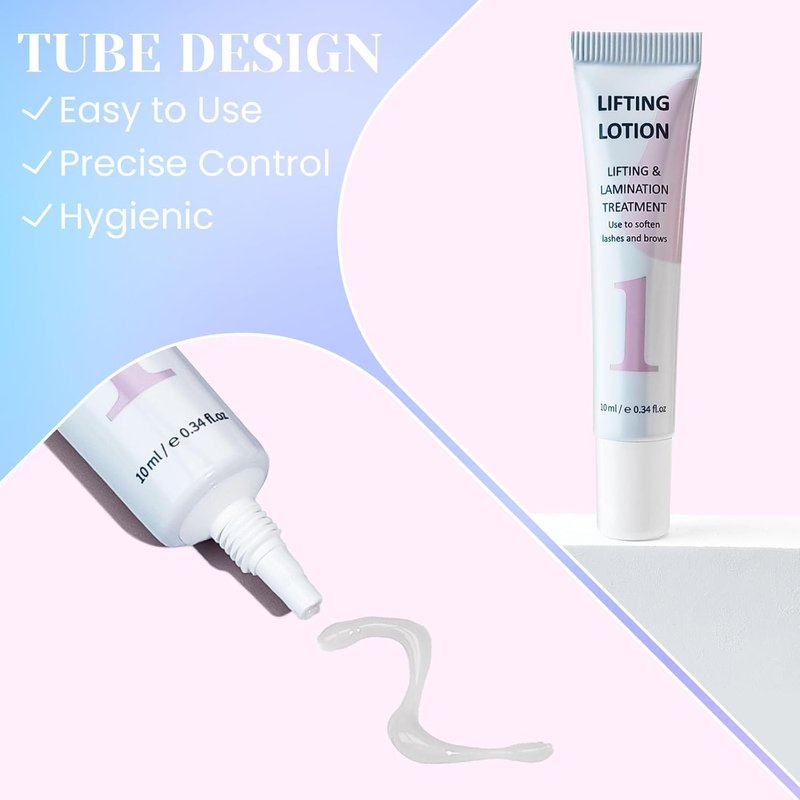 Libeauty Lash Lift Kit - 4-in-1 Eyelash Perm & Brow Lamination Set | 15ml Black Coloring Cream, Easy DIY Tool
