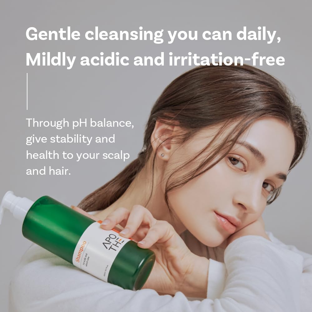 APOTHE Shampoo for Scalp & Sebum Care – 10.1 fl.oz. (300ml) – pH-Balanced, Deep Cleansing, and Refreshing for Oily & Sensitive Scalp