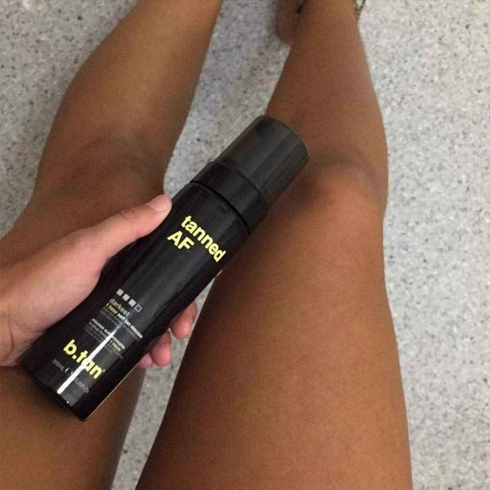 b.tan Self Tan Mousse - Tanned AF - Darkest Self Tanner for Fastest, Darkest Tan, 6.7 Fl Oz (Pack of 2)