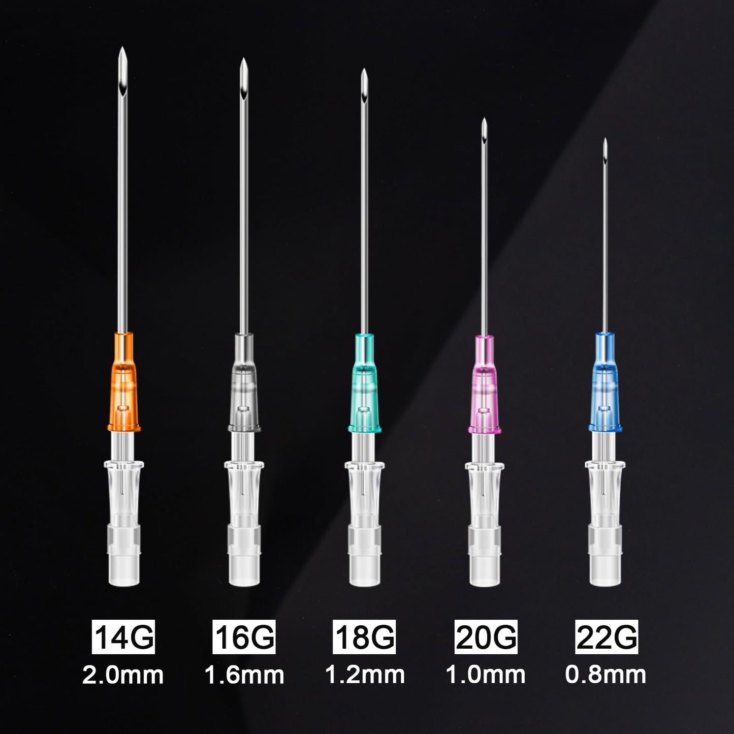 Rayyl Catheter Needles 50Pcs - 20 Gauge Piercing Catheter Needles Disposable for Ear Nose Lip Tongue Belly Piercing Supplies (20G-50pcs)