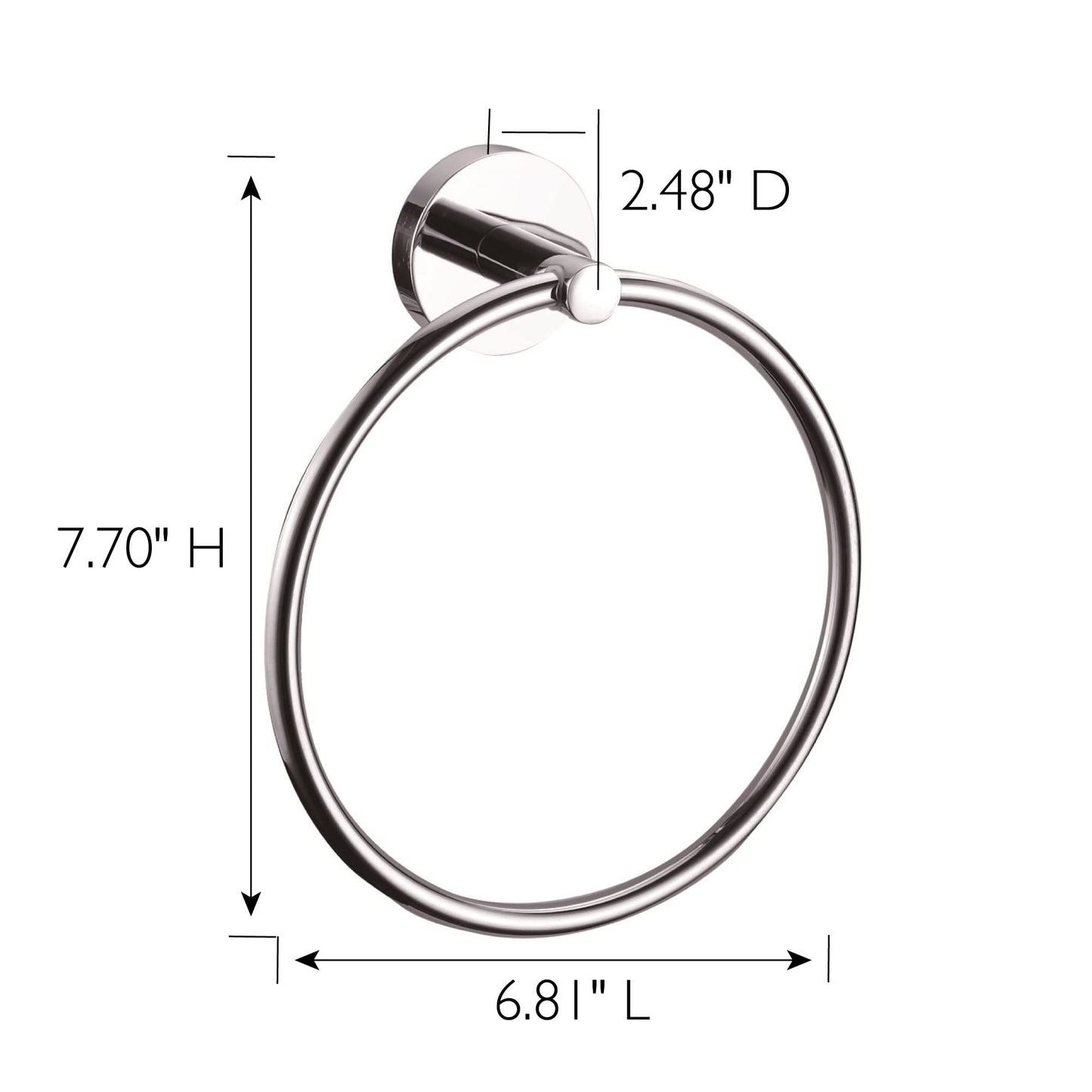 Design House Park 558304 Graz Towel Ring, Polished Chrome