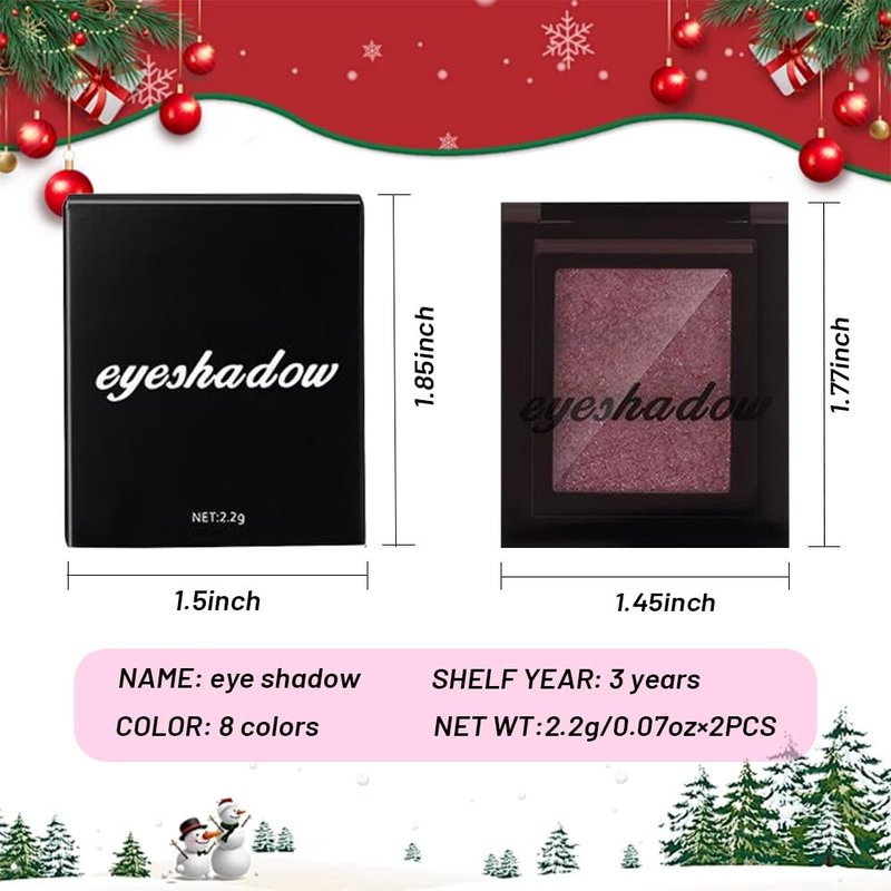 HHLTOH Pressed Single Eyeshadow Makeup, Sparkle Highly Pigmented Monochrome Eye Shadow Palette, Waterproof Neutral Powder, sombras para ojos, Lightweight Blendable, #04 Rose Gold+#06 Champagne Gold