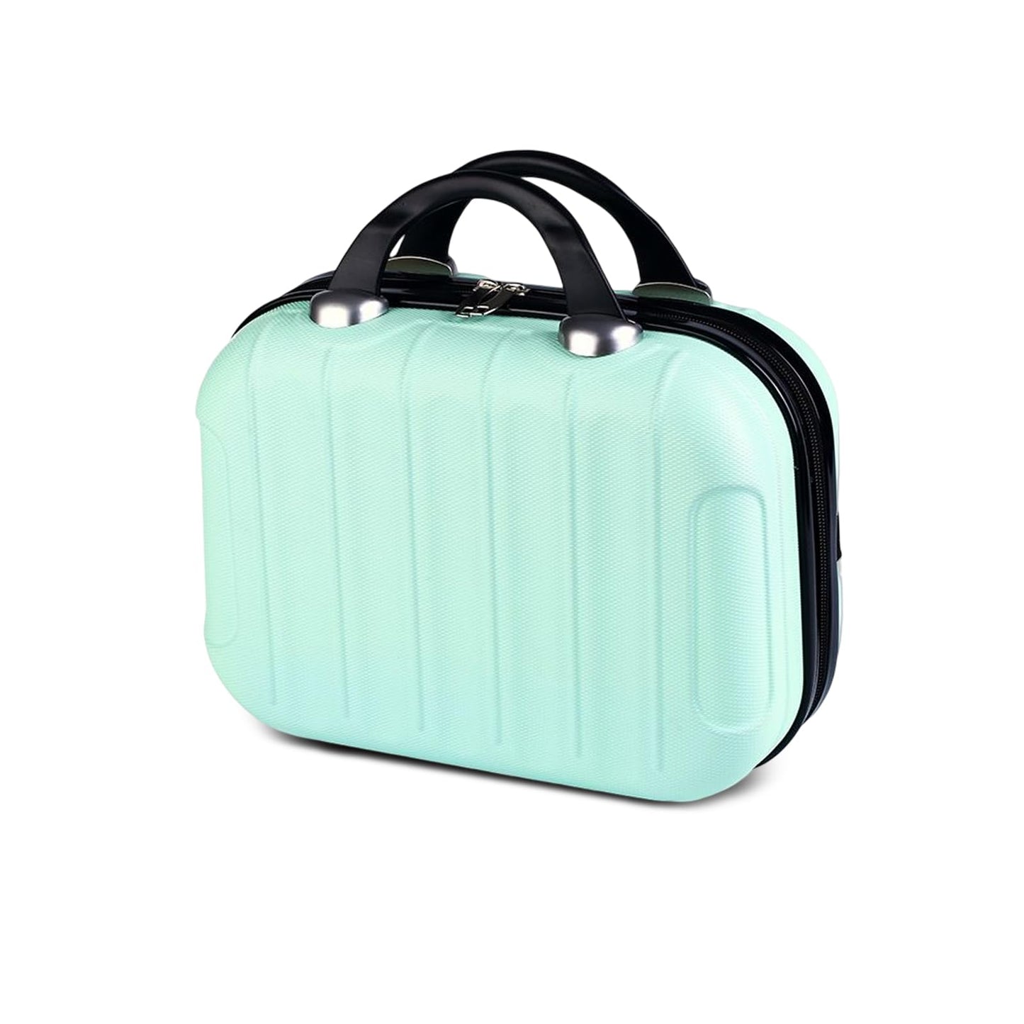 HAHONIA 14inch Hard Shell Vanity Cases with Elastic Band and Zipper, 10L Portable Waterproof ABS Beauty Case, Cosmetic Case for Women Girl
