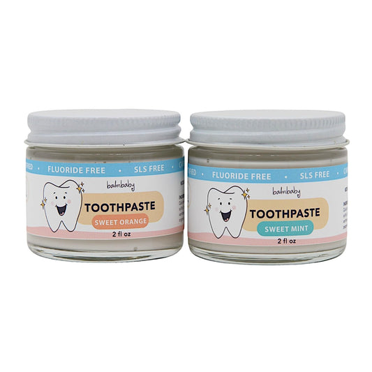 Kids All Natural Fluoride Free Toothpaste – SLS Free Toothpaste with Xylitol, Vegan Gluten Free, Glass Jar Zero Waste Teeth Paste