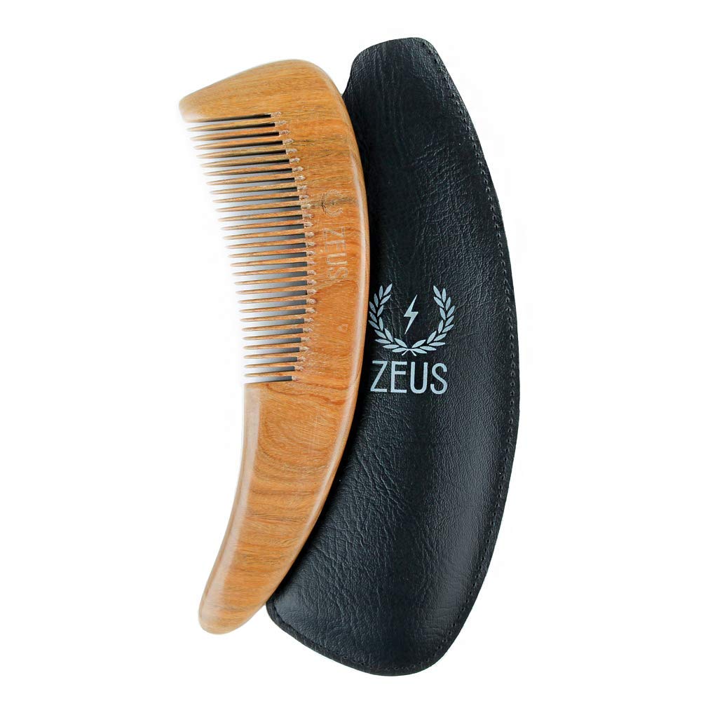 Curved Sandalwood Beard Comb - Premium Grooming Essential for Men | Gift Box Included