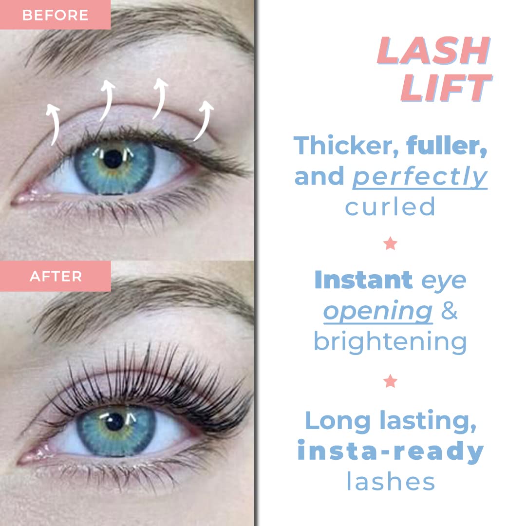 Lash Lift Kit for Eyelash Perm | Professional Instant Perming, Lifting & Curling for Eyelashes | Semi-Permanent Salon & DIY Home Use | Upgraded Glue | Includes Eye Shields, Pads, and Accessories