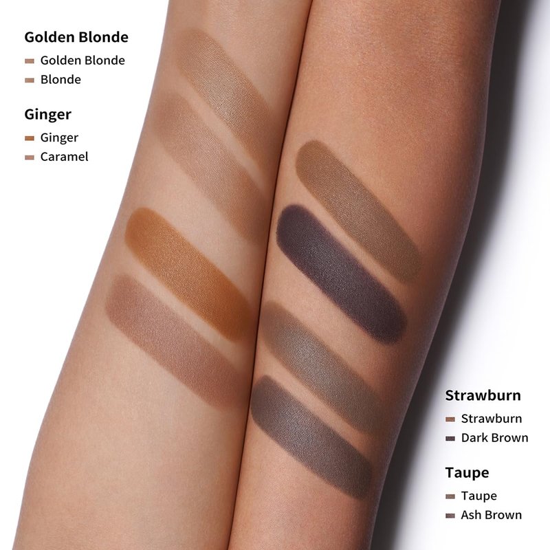 Waterproof Brown Eyebrow Powder Kit - Long-Lasting Pomade & Brush for Sparse Brows | 3.2 g/0.11 oz (Ginger)