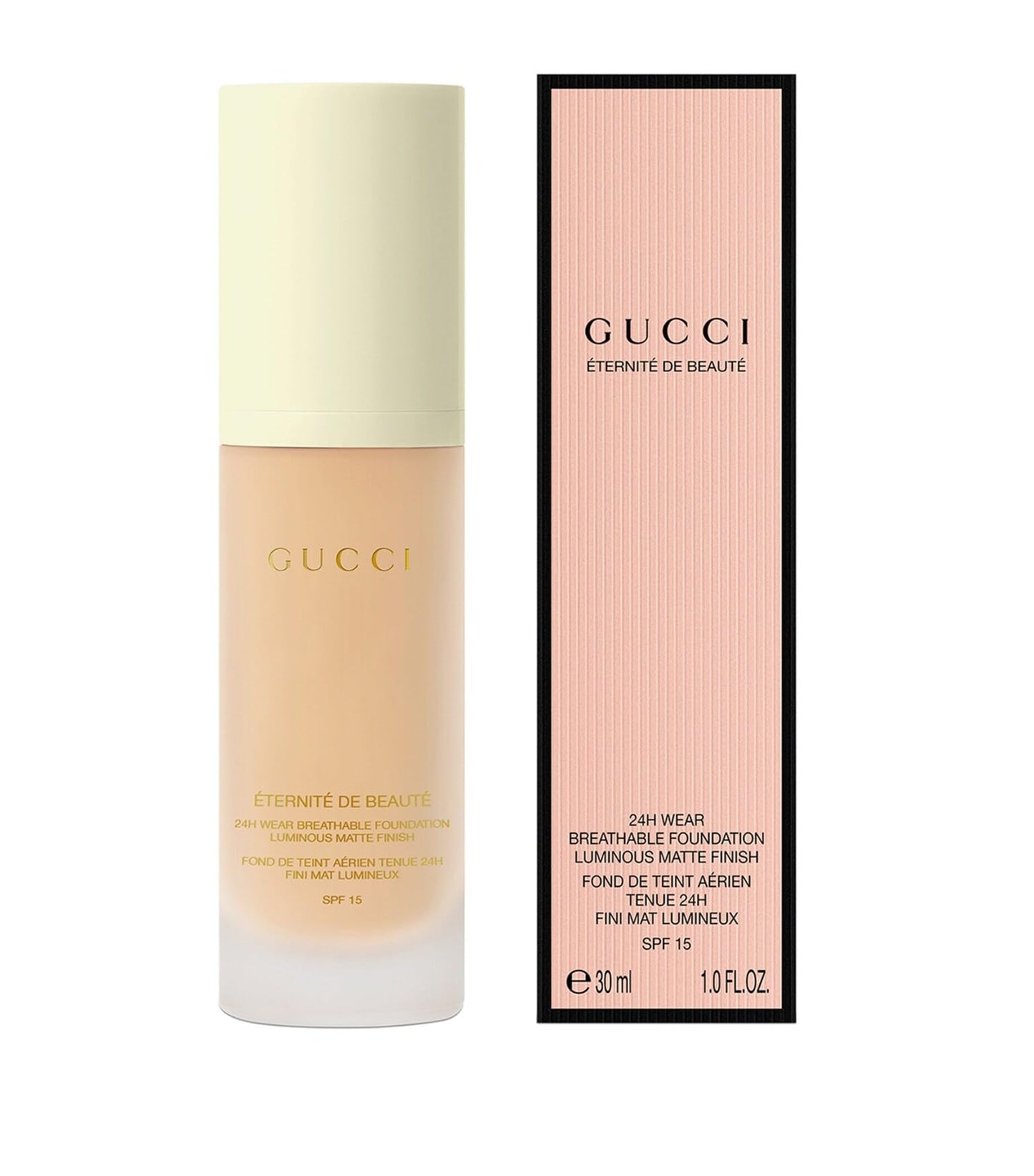 Gucci Eternite De Beauté Foundation, SPF15, 24 Hour Full Coverage, Luminous Matte Finish, 30ml (170W Fair)