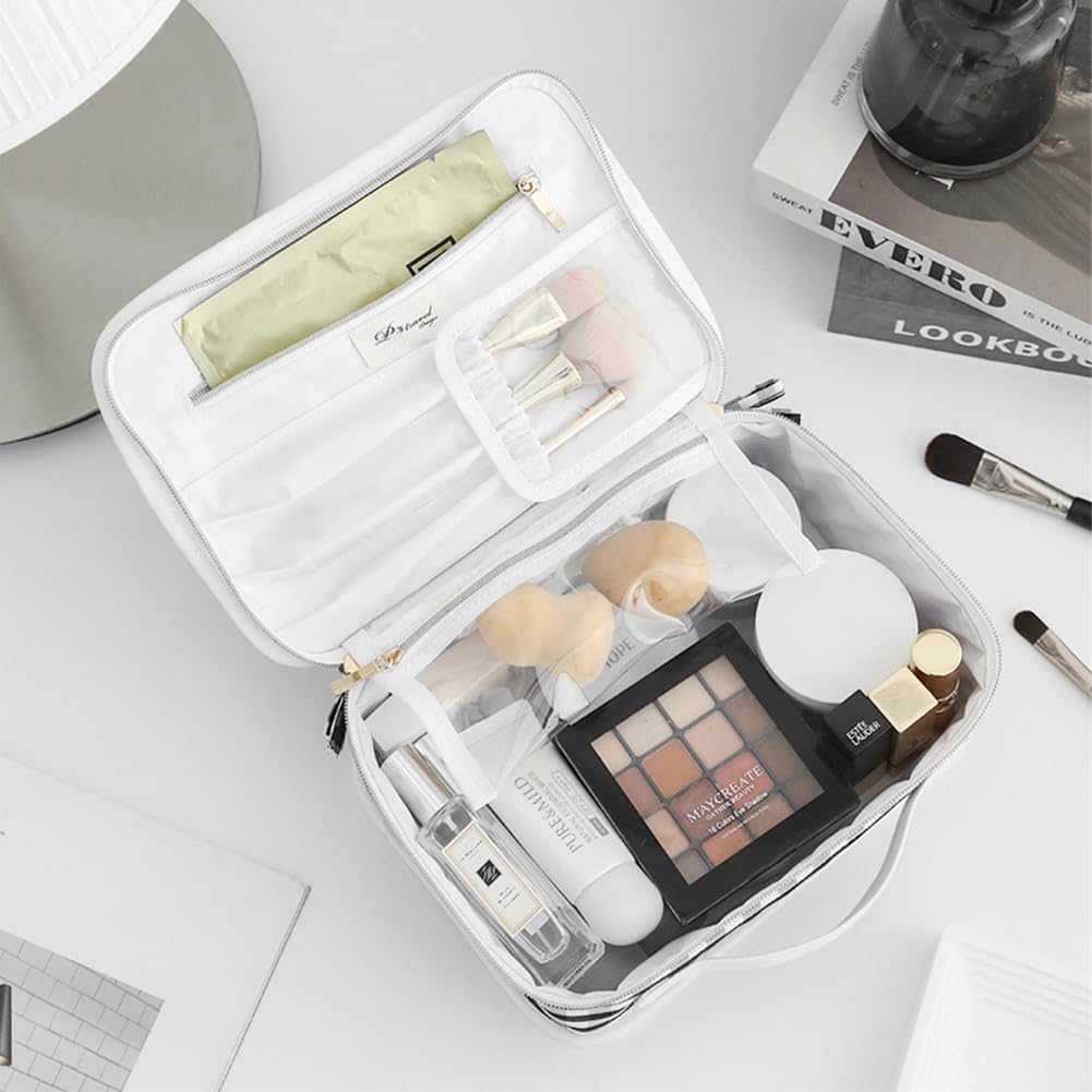 VanFn Cosmetic Bags, Makeup Bag Cosmetic Bag for Women Cosmetic Travel Makeup Bag Large Travel Toiletry Bag for Girls Make Up Bag Brush Bags P.Travel Series