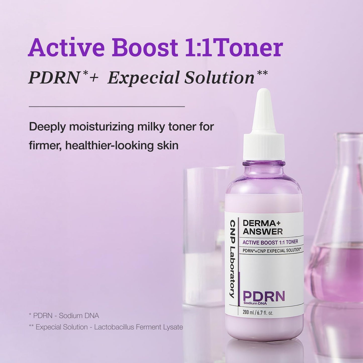 CNP PDRN + Niacinamide Milky Toner, Active Booster Toner for Face, Rice Water, Korean Skin Care, 6.7 fl. oz.