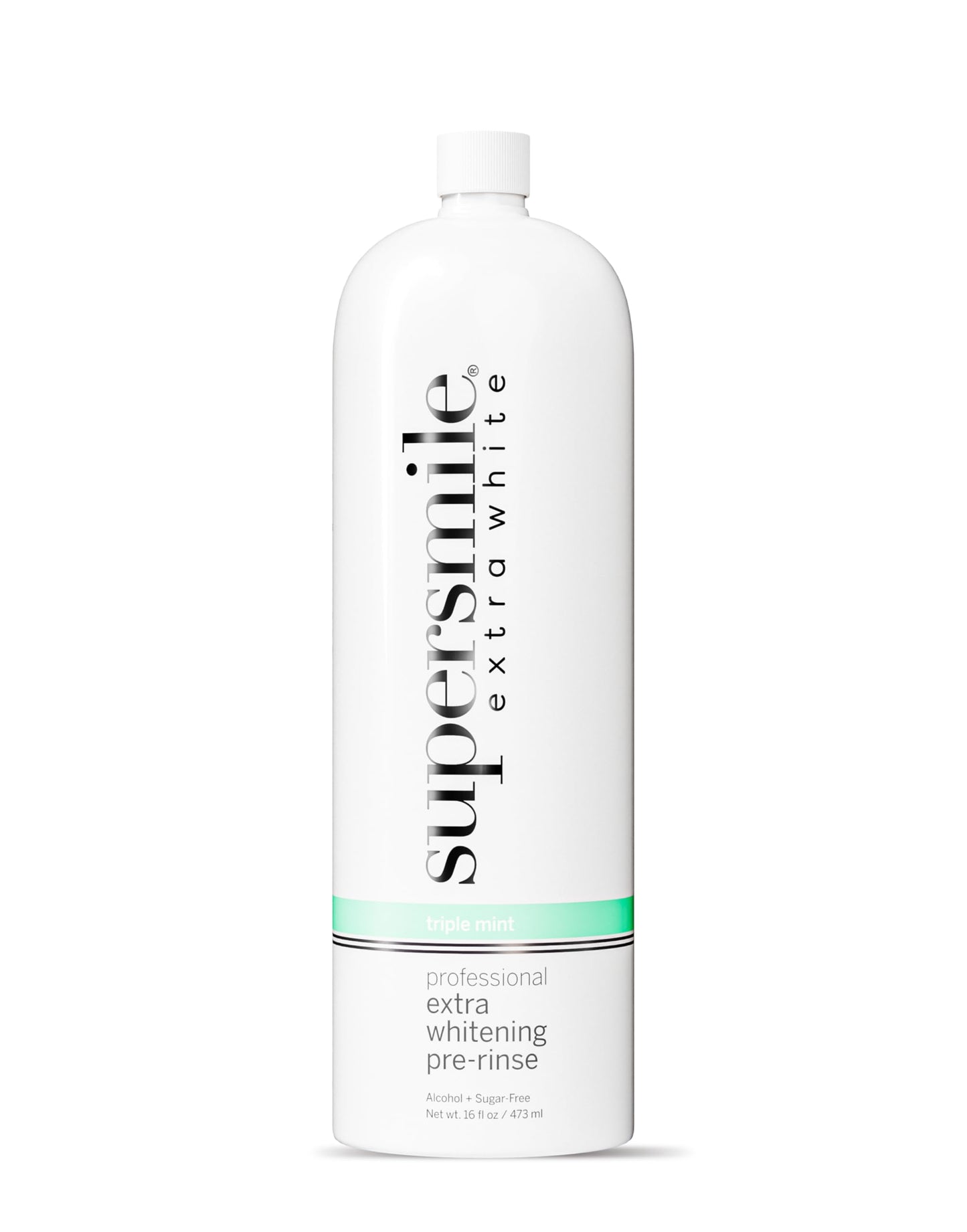 Supersmile Extra Whitening Pre-Rinse Mouthwash, 16 oz, Pre-Brush Whitening Rinse with Hydrogen Peroxide, Teeth Whitening Mouthwash, Enamel Safe, Triple Mint Fresh Breath