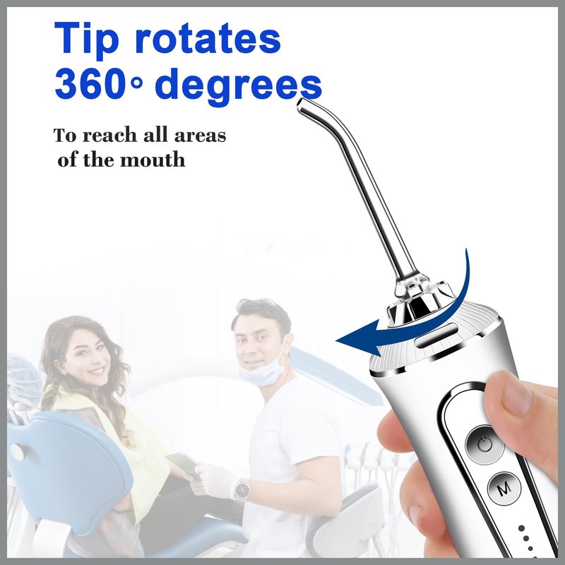 Water Dental Flosser Cordless for Teeth - AFROG 5 Modes Dental Oral Irrigator, Portable and Rechargeable IPX7 Waterproof Powerful Battery Life Water Teeth Cleaner Picks for Home Travel White