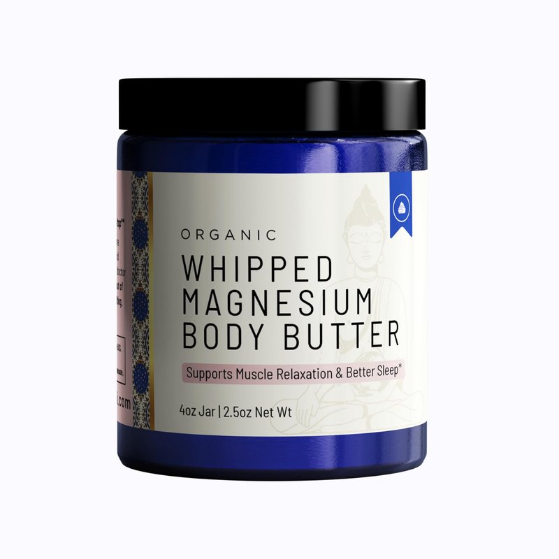 Sonam Sondhi Organic Magnesium Whipped Body Butter, 4 oz Jar, Extra Strength Magnesium Chloride from Ancient Zechstein Seabed, Supports Muscle Relaxation & Better Sleep