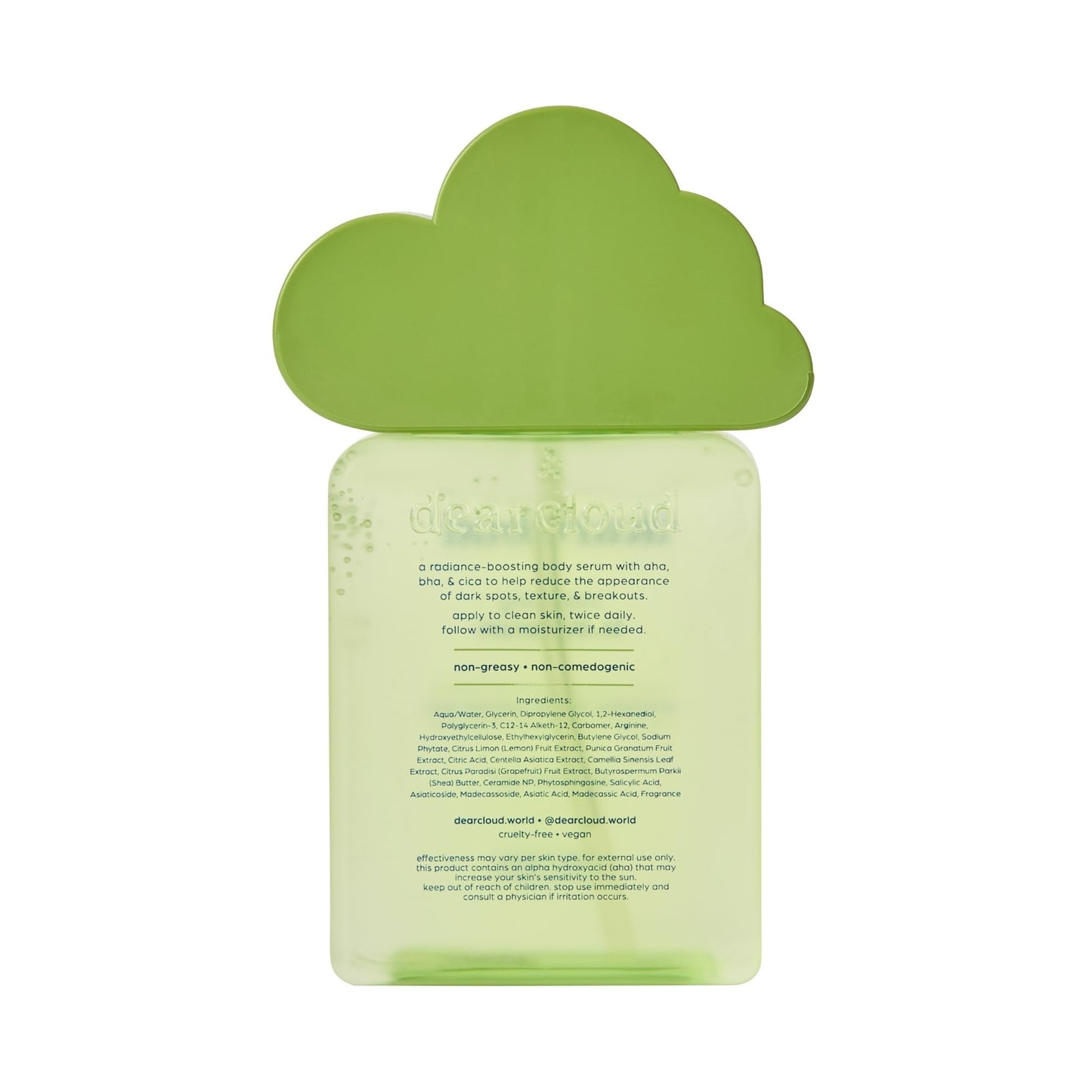 dearcloud Clarifying Body Serum – AHA, BHA, & Cica Korean Skincare for Radiant Skin - Korean skin care body serum for smooth, clear skin (5.24 fl oz)