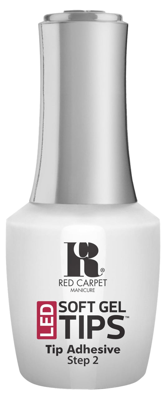 RC Red Carpet Manicure LED Soft Gel Tip Adhesive, 0.3 fl oz - Non-Damaging, Bubble-Free for Maximum Adhesion & Long-Lasting, Quick Cure for Soft Gel Tips. Ideal for DIY Manicures & Salon-Quality Nails