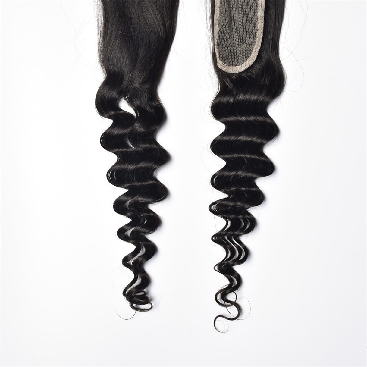 Brazilian Loose Deep 2x6 Lace Closure 100% Unprocessed Human Virgin Hair Pre Plucked Loose Deep Wave Pre-Plucked Hairline Frontal Closure Natural Black With Baby Hair (14inch, 2x6 loose deep closure)