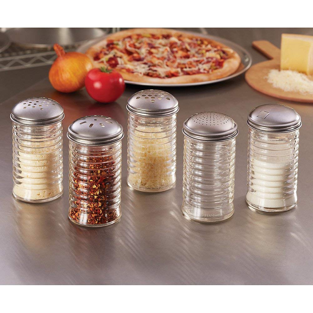 American METALCRAFT, Inc. BEE312-12 Oz Beehive Cheese Shaker Set, 12, Clear