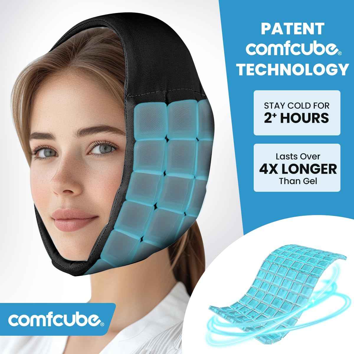 Face Ice Pack for Wisdom Teeth, 2 Hours Long Lasting Cold Therapy Flexible Cold Pack Head Wrap for Wisdom Teeth Surgery, TMJ, Chin, Oral Pain, Facial Surgery, Jaw Pain, Tonsillectomy