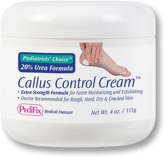 Pedifix 20% Urea Callus Control Foot Cream - Extra Strength Treatment for Dry, Cracked Feet | 4 Oz. (113g)