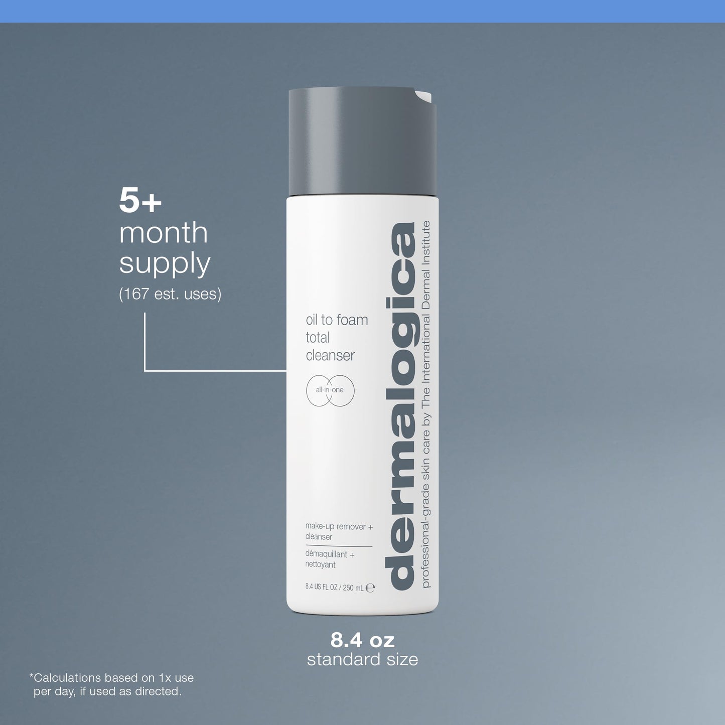 Dermalogica Oil To Foam Total Cleanser for face - Removes make-up, sunscreen, and debris while cleansing skin in one step for ultra-clean, healthy-looking skin, 8.4 fl oz