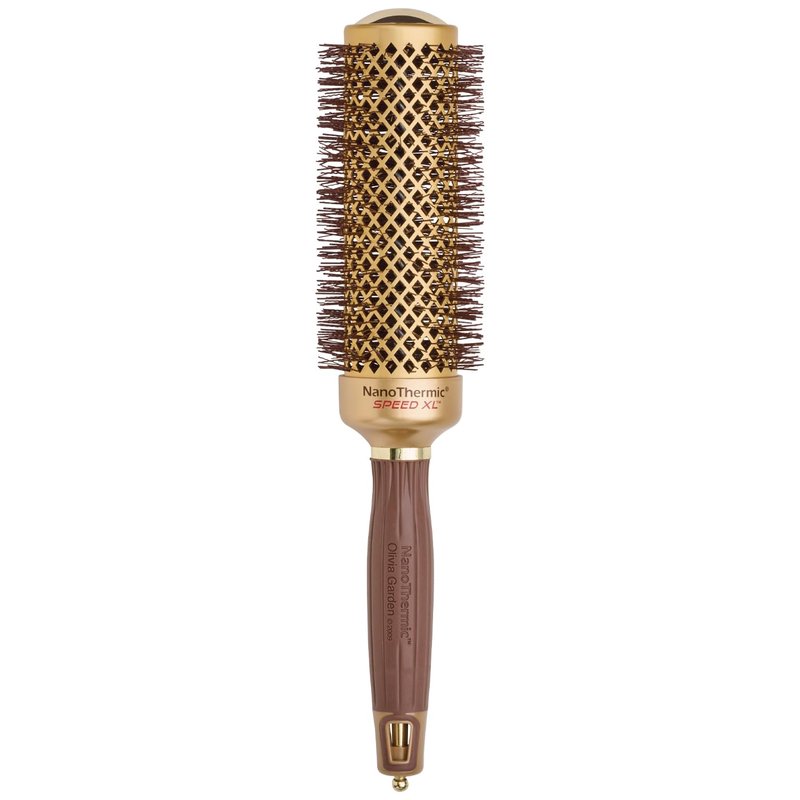 Olivia Garden NanoThermic Ceramic + Ion Speed XL Round Thermal Hair Brush - Not Electrical - Professional Blowout Brush for Normal to Thick Hair - 1 3/4"-Diameter Barrel - NTXL-44