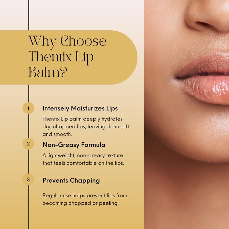 Thentix Lip Balm, 10ml (.35oz) - Hydrating & Soothing, Made with Beeswax