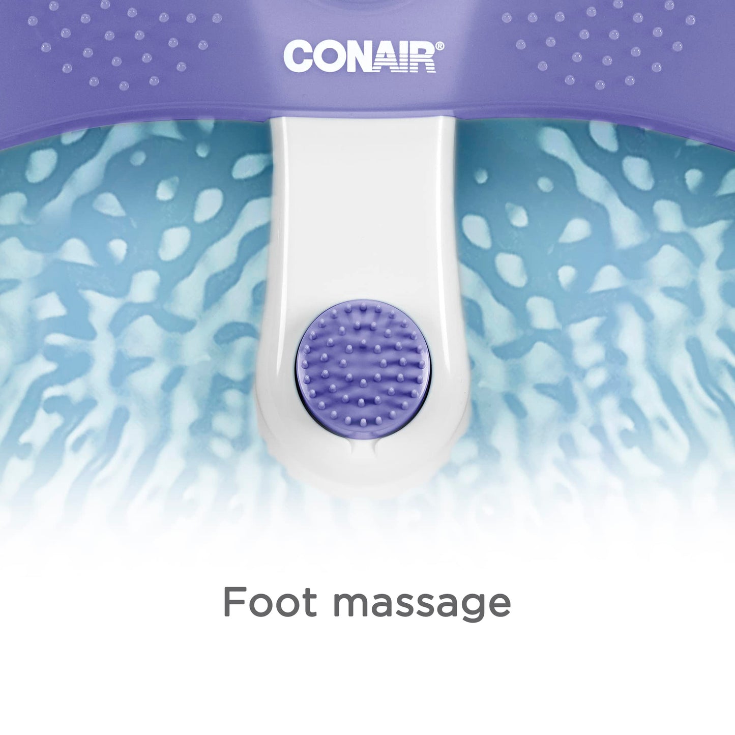 Conair Soothing Pedicure Foot Spa Bath with Soothing Vibration Massage, Deep Basin Relaxing Foot Massager with Jets, Blue/White