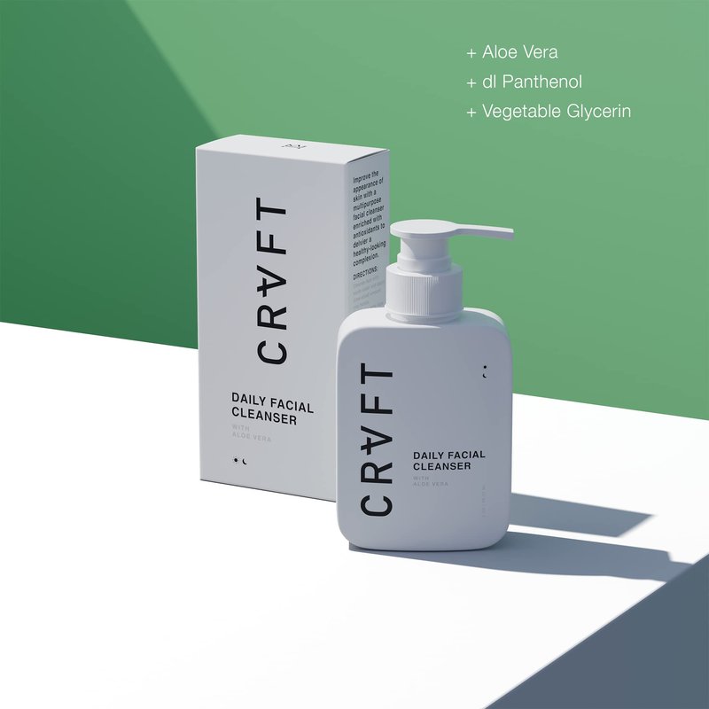 CRVFT Men's Daily Face Wash 3oz [AM/PM] | Oil & Dirt Extracting Cleanser | Daily Facial Cleansing | Ideal for All Skin Types | Clarifying Face Wash | Made in USA | Paraben & Sulfate Free [Scented]