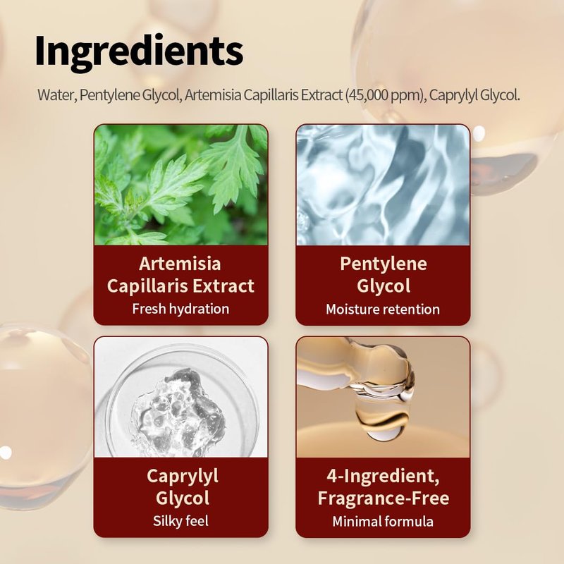Artemisia Capillaris Essence - Soothing & Hydrating Mugwort Skincare for Sensitive Skin | 6.08 fl oz