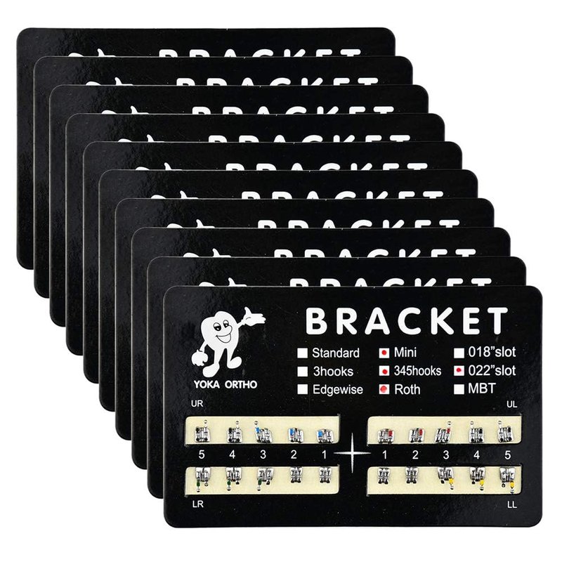 200Pcs Tooth Brace Teeth Model Mini Roth Brackets Roth 022 Slot Bondable with Hook on 347 (200pcs-Black)