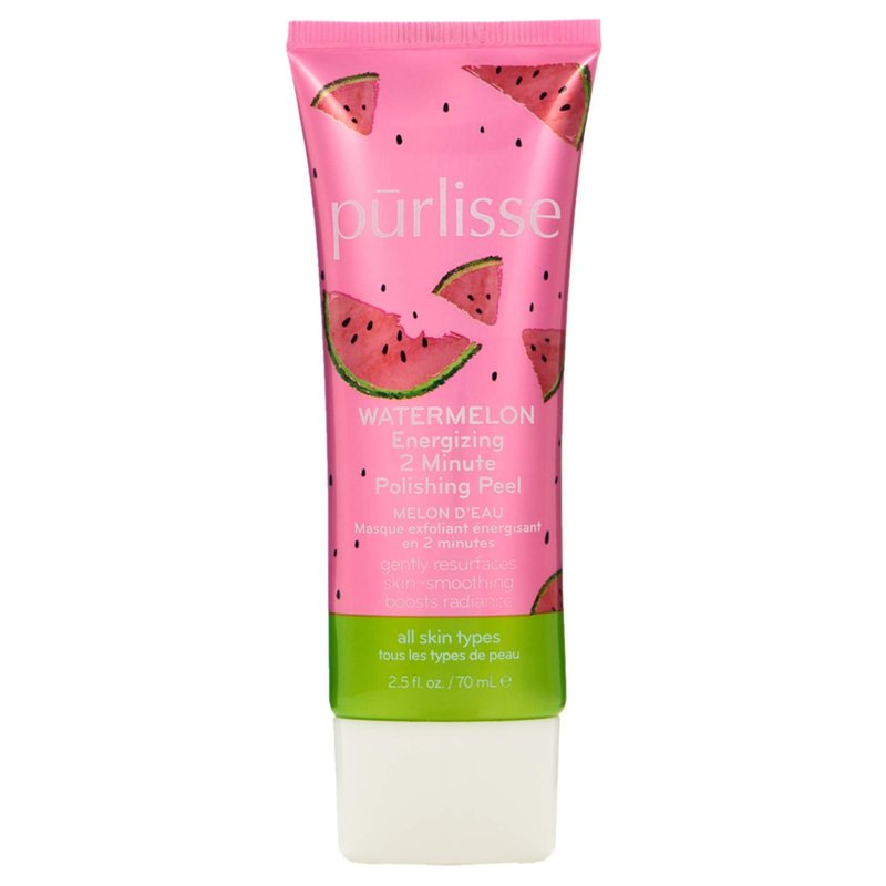 pūrlisse Watermelon Energizing Face Peel & Exfoliator - 2-Minute Polishing Facial Peel - Gentle Exfoliating Face Polish with Glycolic Acid and Lychee - Boosts Radiance & Smooths Skin (2.5 oz)