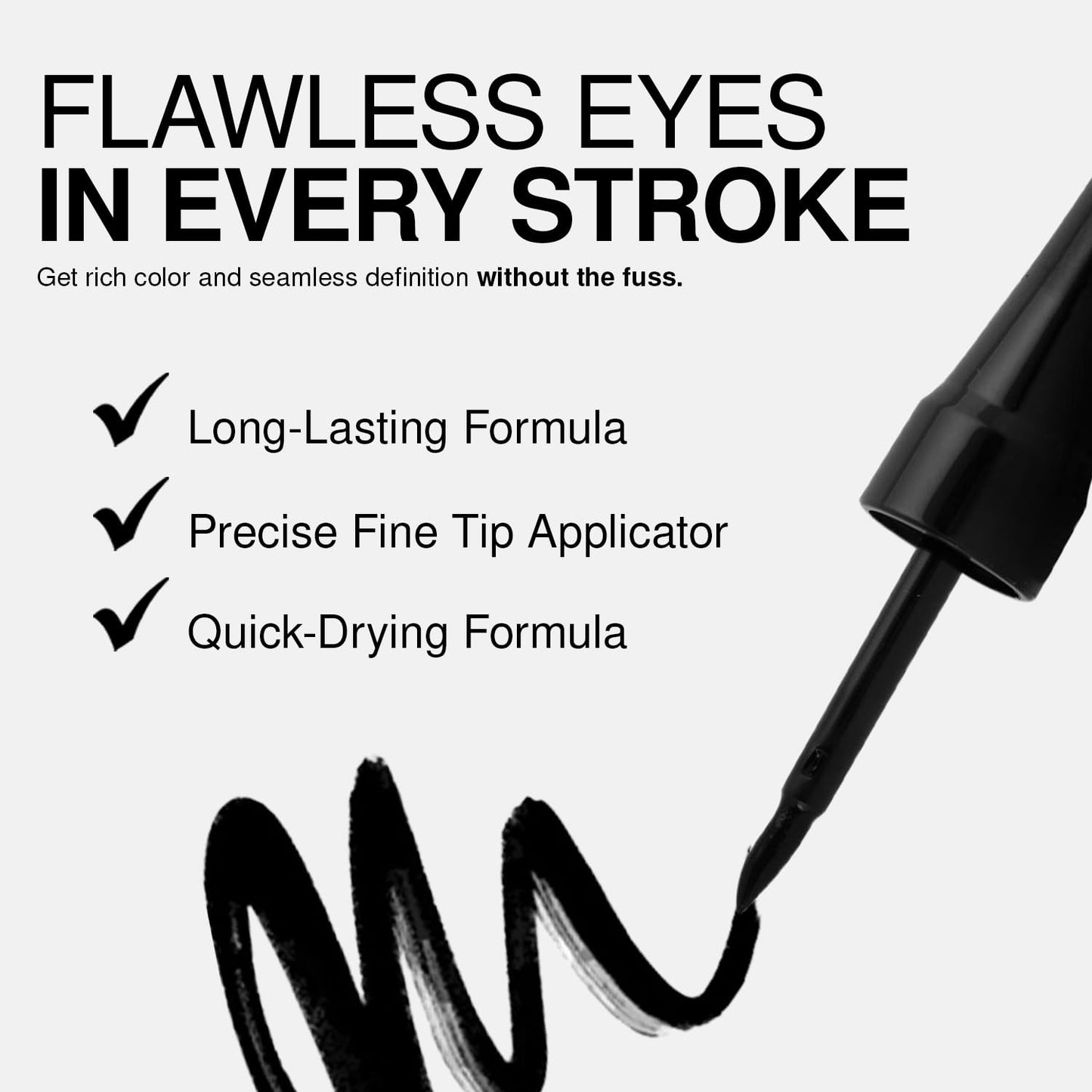 Palladio Liquid Eyeliner, Highly Pigmented and Waterproof, For Intense Eye Definition, Smear-proof Eyeliner Liquid, Includes Easy Grip Wand and Felt Tip Applicator, Black