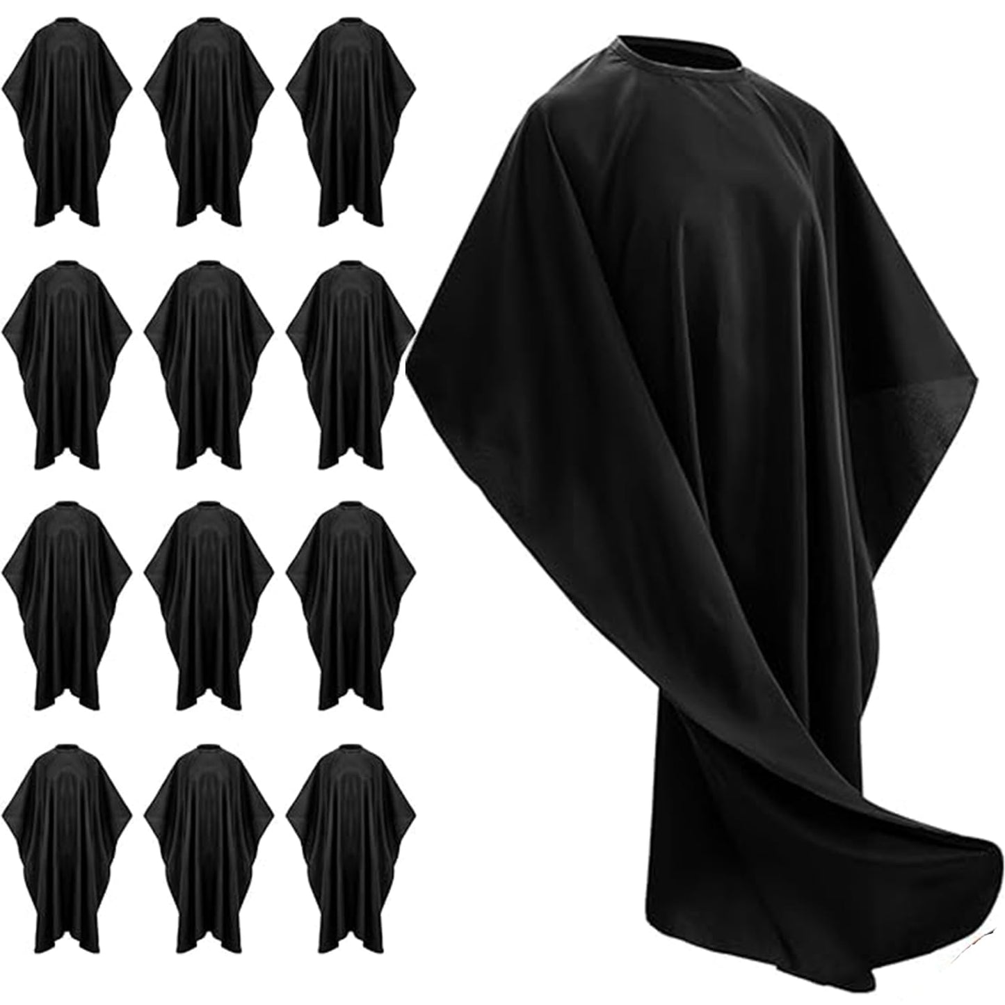 Barber Cape - 12pcs Waterproof Hair Cutting Cape with Snap Closure, Anti-Static Salon Apron for Women, Men, Kids - Professional & Home Use ﻿ ﻿