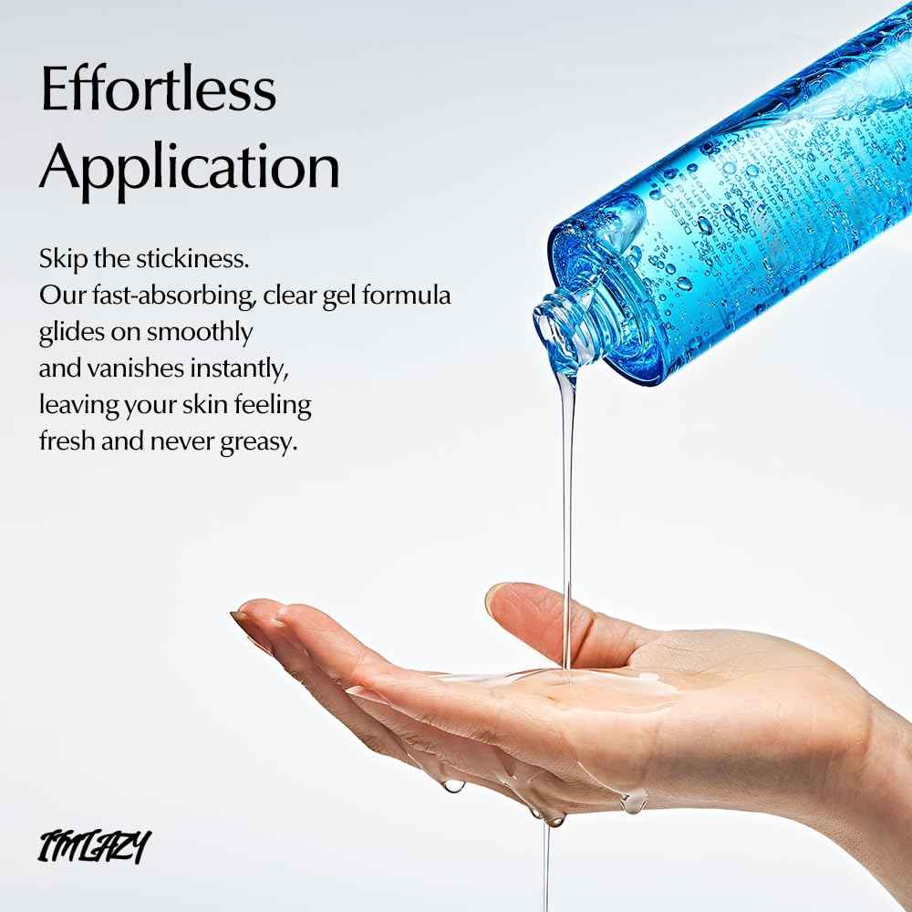 I'M LAZY All-in-One Clear Gel Facial lotion for Men and Women (5.07 fl oz) - Lightweight Non-Sticky Gel Moisturizer with Marine Complex & Hyaluronic Acid for Korean Skin Care