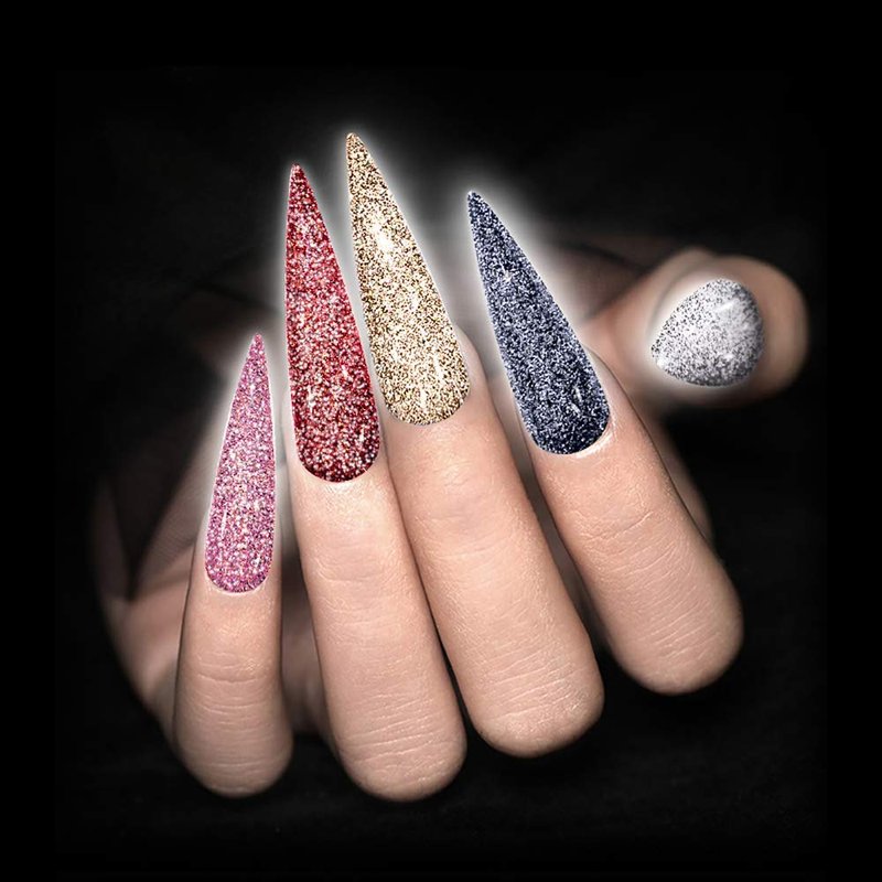 MIZHSE Diamond Gel Nail Polish Set - Reflective Colorful Glitter for Stunning Nails | 6 Shades