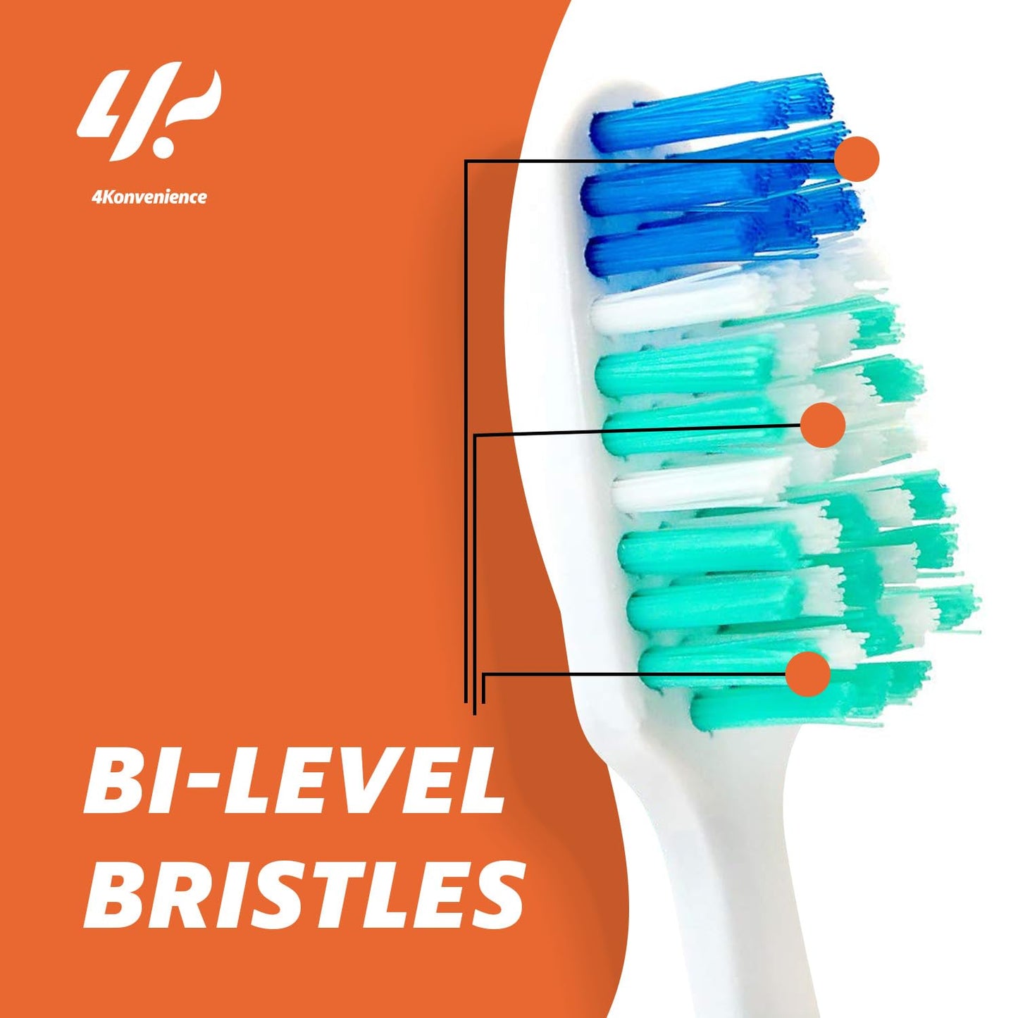 4K Logistics Reach Advanced Design Adult Toothbrush with Soft bristles (3 Pack of 7 Count Each) | Effectiveness, Softness & Cleaning | Hygiene Routine | 21 Count Total