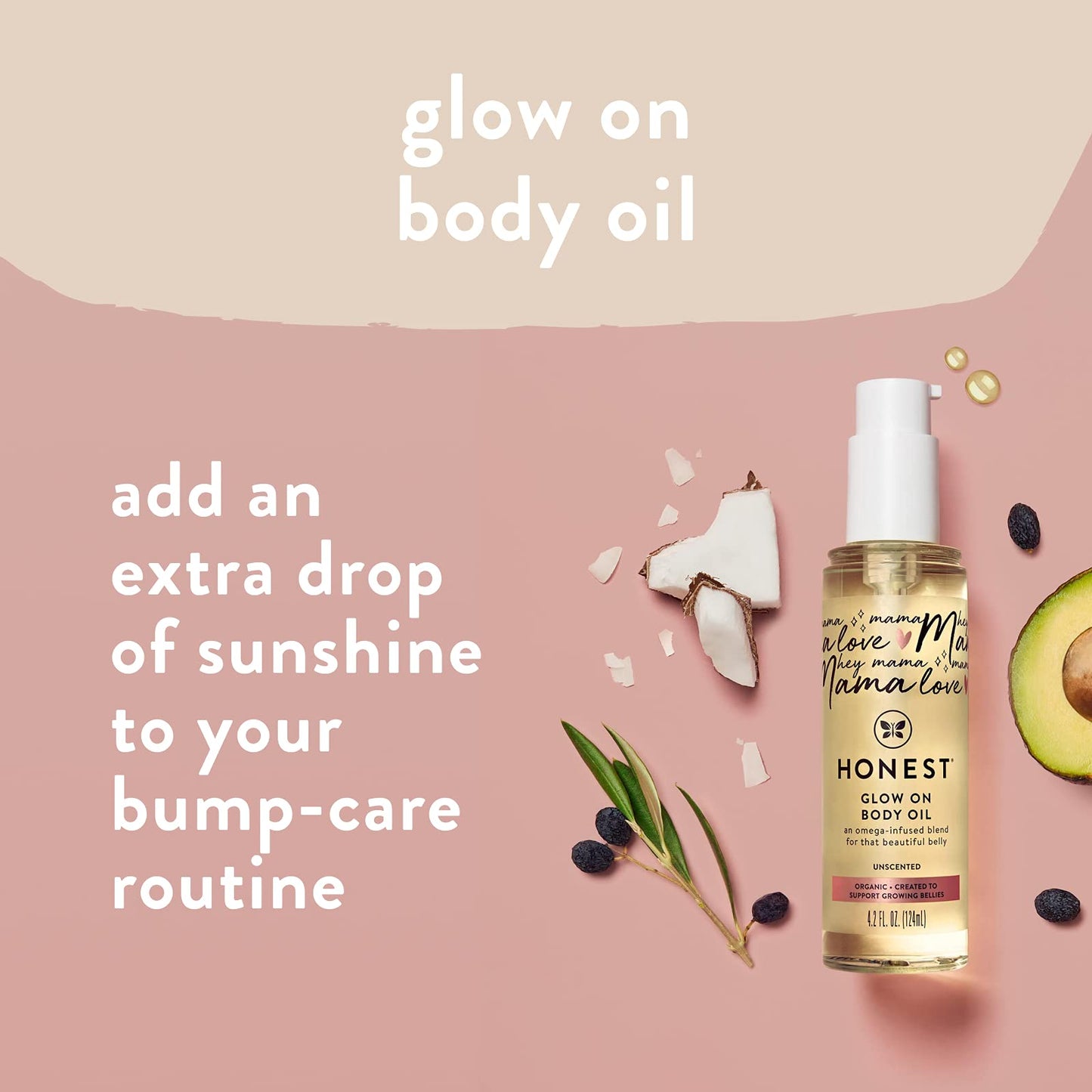 The Honest Company Mama Body and Belly Bump Love Bundle, Moisturizing Plant Based Oil and Stretch Mark Butter Cream