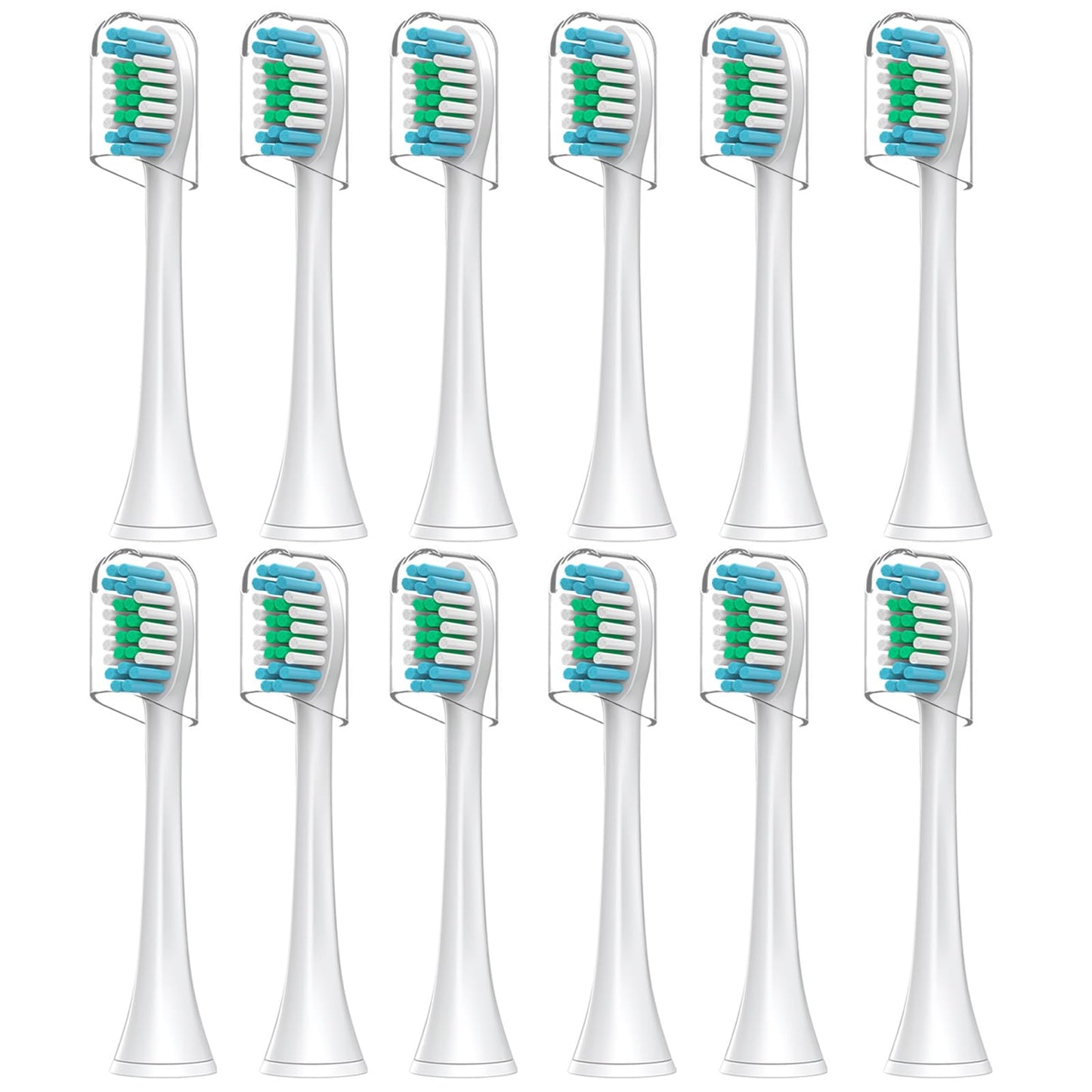 Sensogle Replacement Brush Heads Sensitive Compatible with Philips Sonicare Toothbrush 1100 6500, Soft Toothbrush Heads for Sensitive Teeth Care, Standard, White - 12 Pack with Toothbrush Cover